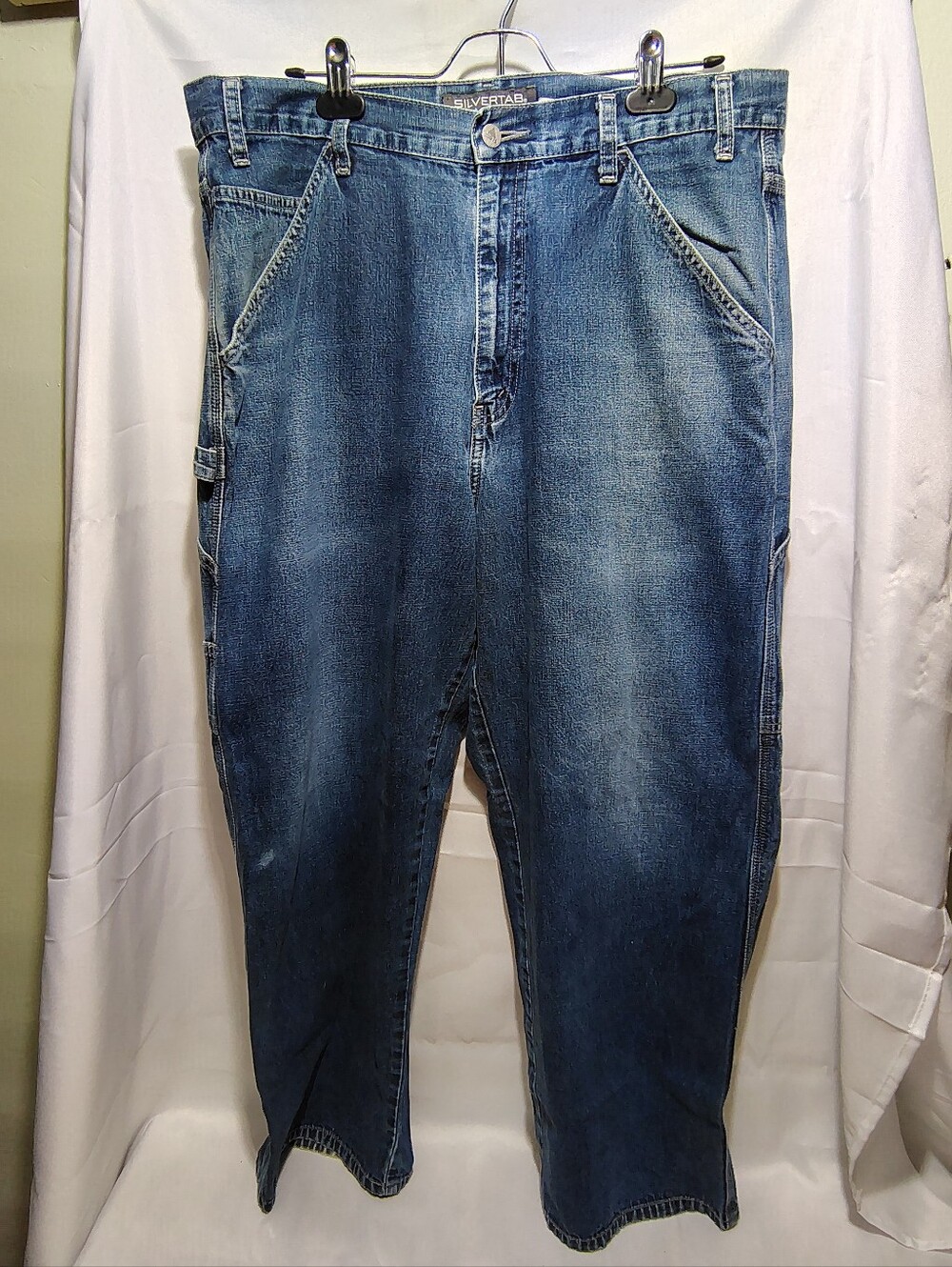 2 Vintage Levis Silvertab Jeans Baggy Fit Men Size 36x30 Painter Work Y2k Cargo